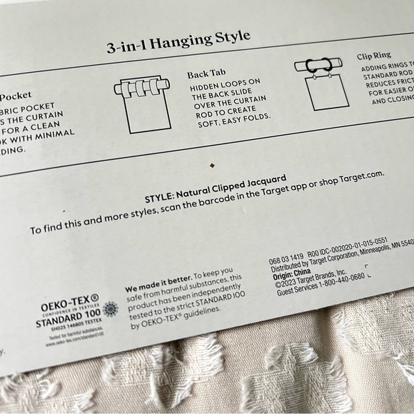 🌴Charming Threshold Cream and White Textured Curtain - Picture 9 of 13